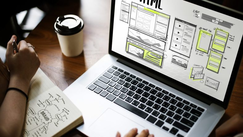Website development layout sketch